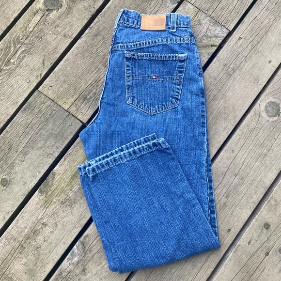 TOMMY HILFIGER Vintage Cropped Wide Leg Jeans Blue Denim Size 8 - Picture 2 of 12